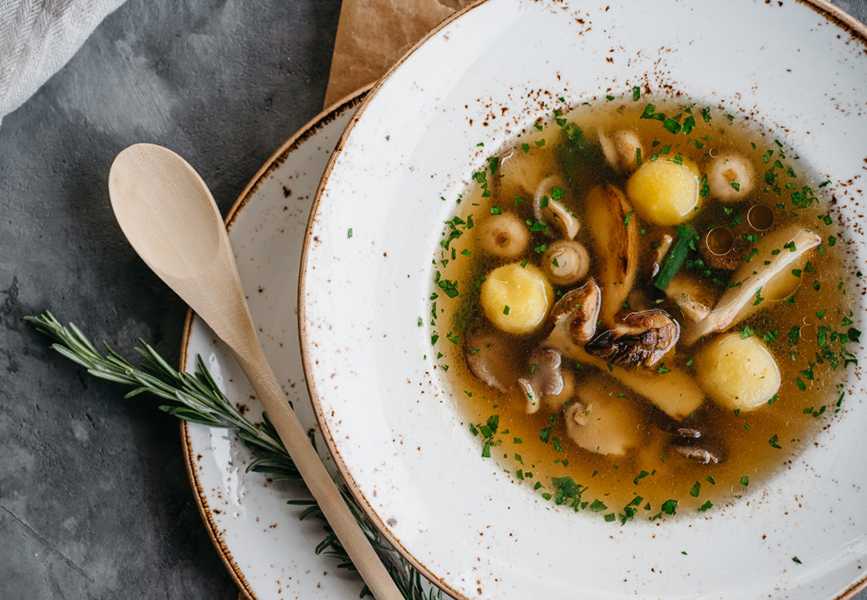 Грибной суп на мясном бульоне: лучший рецепт