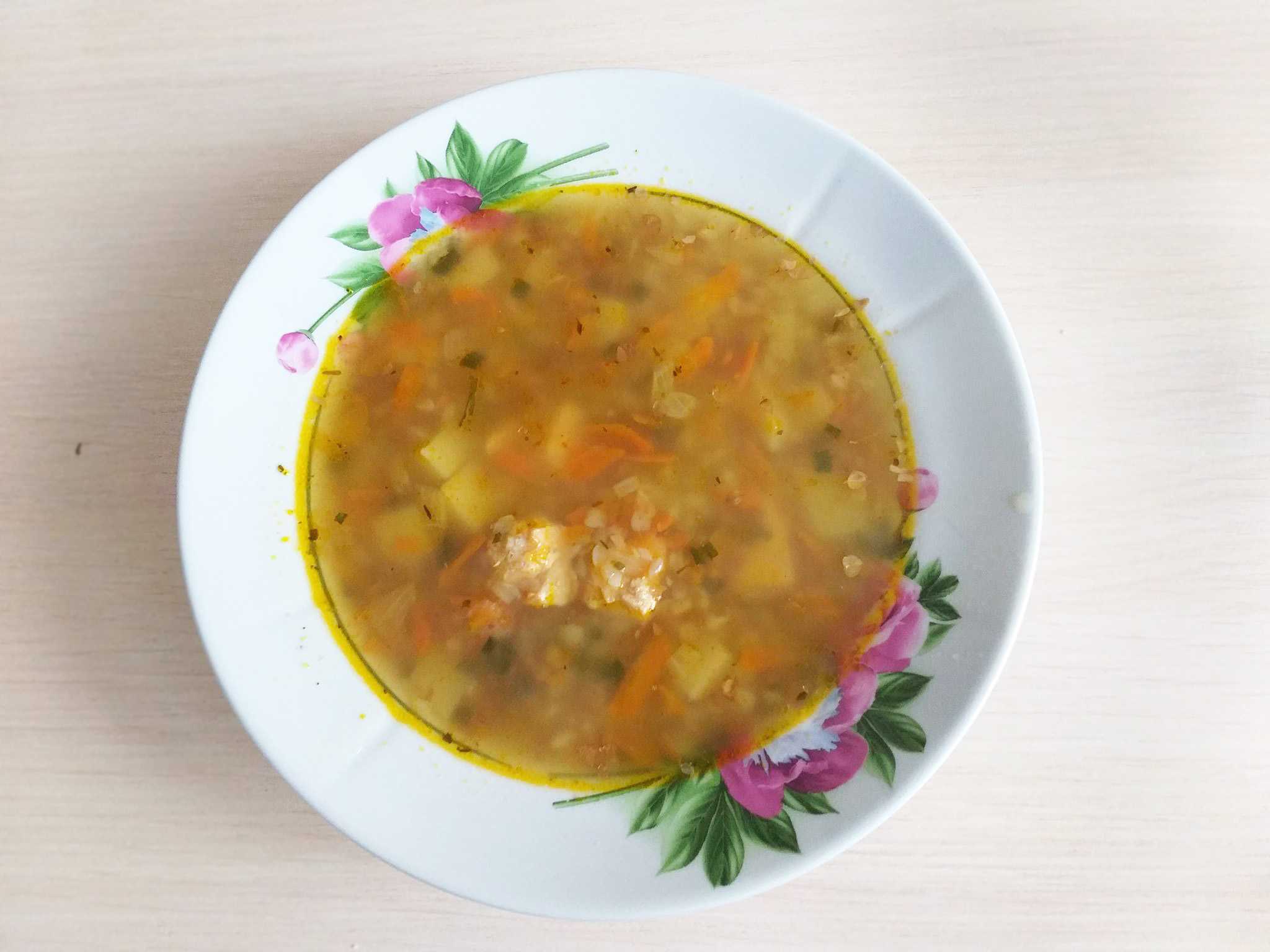 Гречневый суп с курицей на курином бульоне, пошаговый рецепт