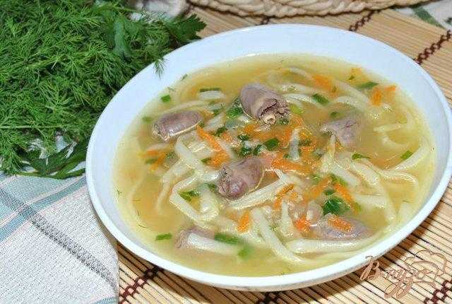 Суп из куриных желудков – простой пошаговый рецепт
