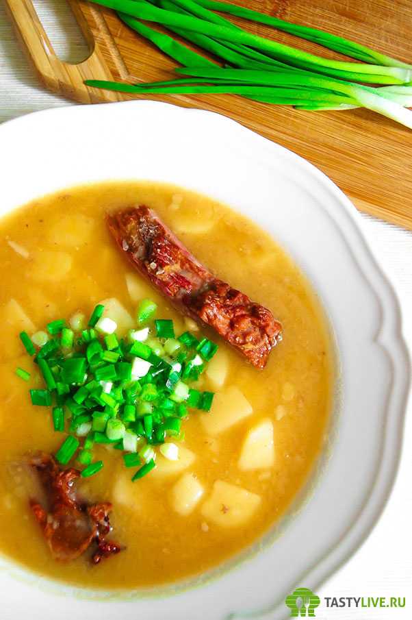 Гороховый суп с копчеными ребрышками — пошаговый рецепт с фото