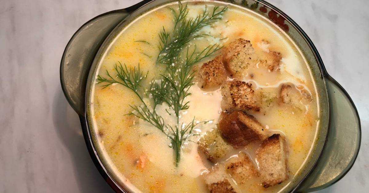 Куриный суп с плавленным сыром и вермишелью