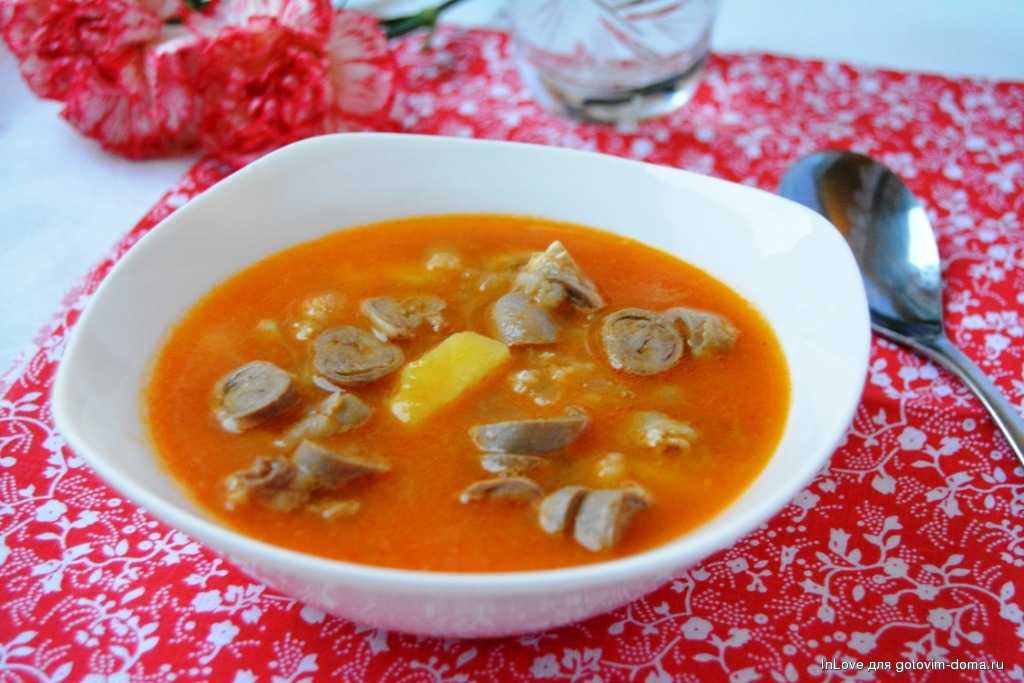Как приготовить суп из куриных сердечек и желудков: рецепты с фото