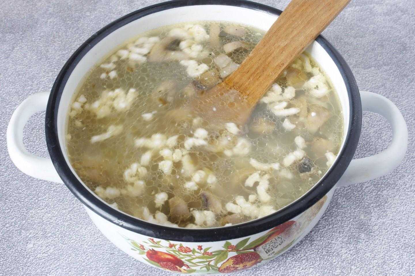 Суп из шампиньонов и сушеных грибов