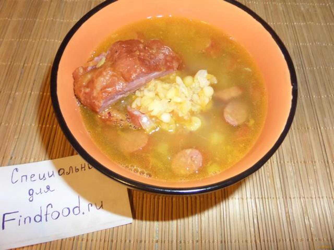 Гороховый суп с охотничьими колбасками рецепт с фото пошагово