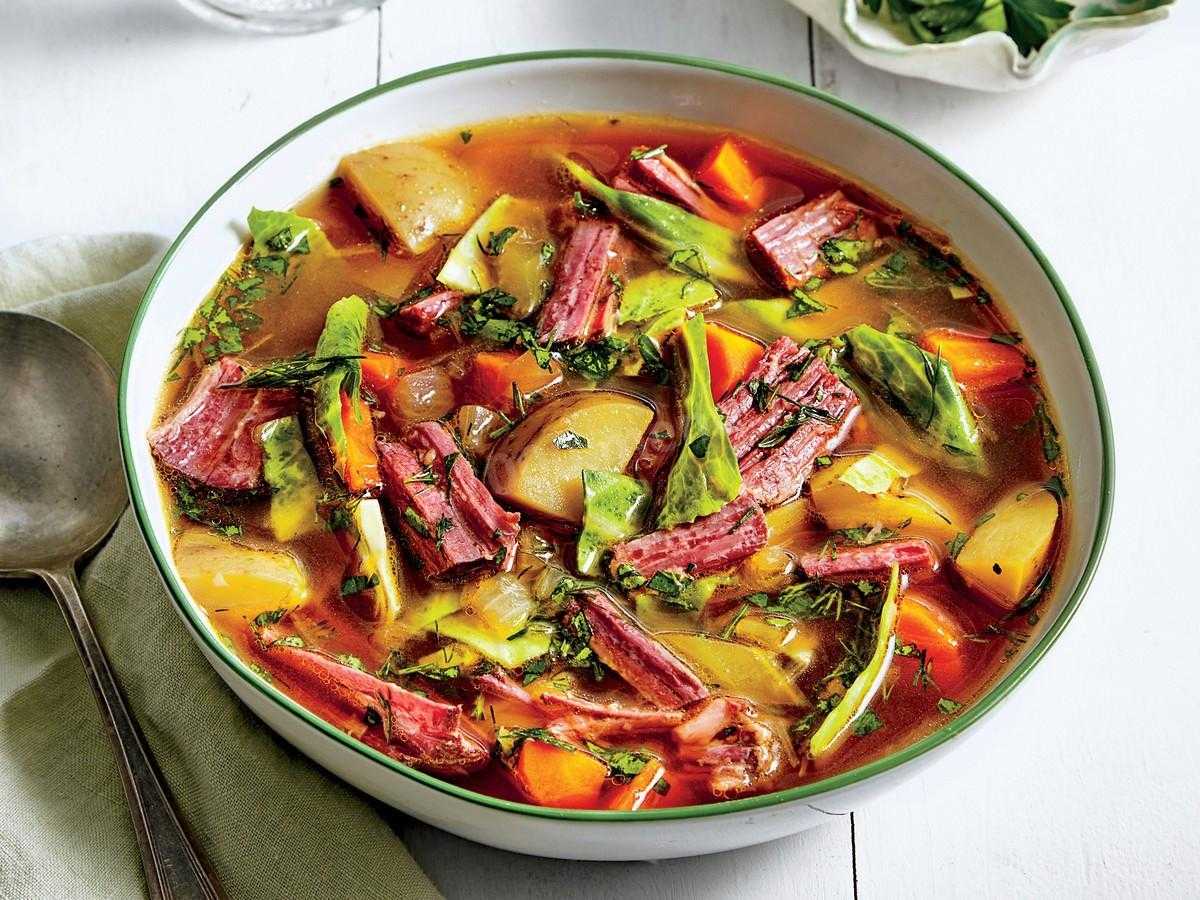 Суп с говядиной и овощами