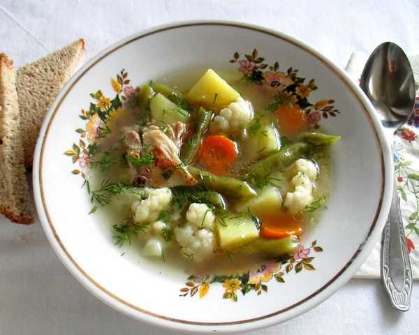 Суп овощной с кабачками и цветной капустой калорийность