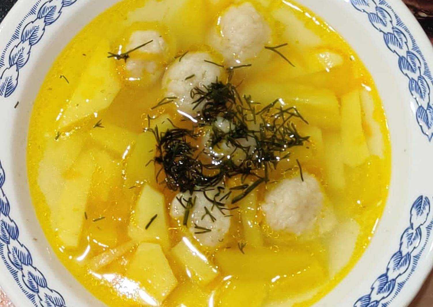 Суп с сырными шариками