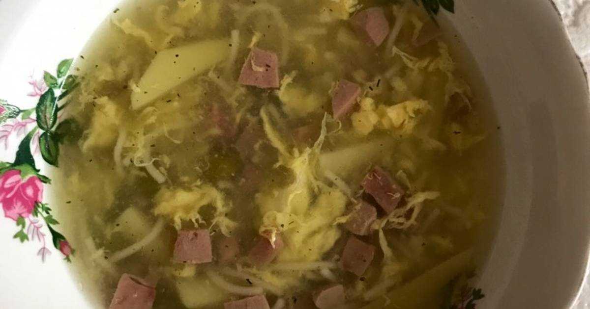 Суп кудрявый с яйцом