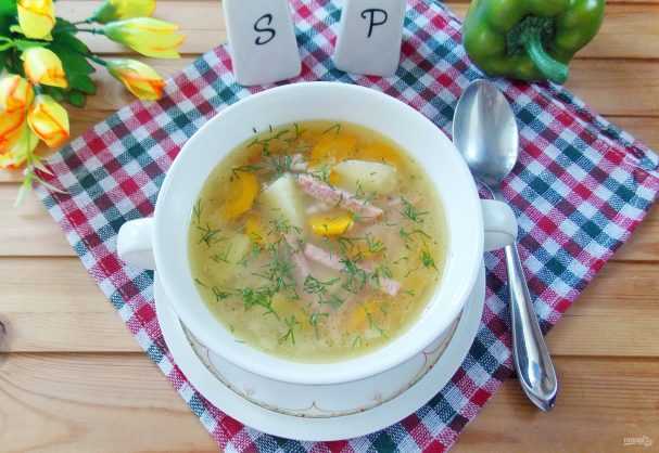 Рецепт приготовления супа с колбасой