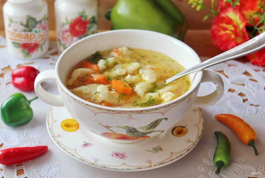 Куриный суп с манными клецками – рецепт с фото