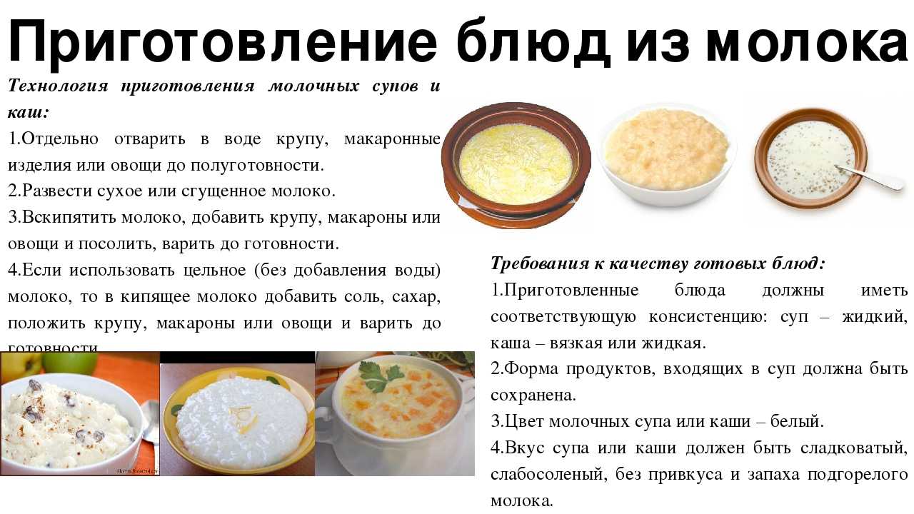 Молочный суп технологическая карта