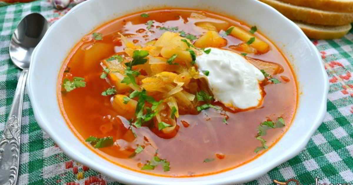 Самый простой борщ со свеклой и капустой постный