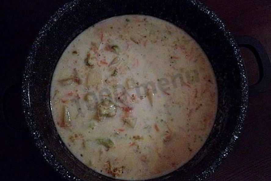 Молочный суп с овощами - рецепт приготовления