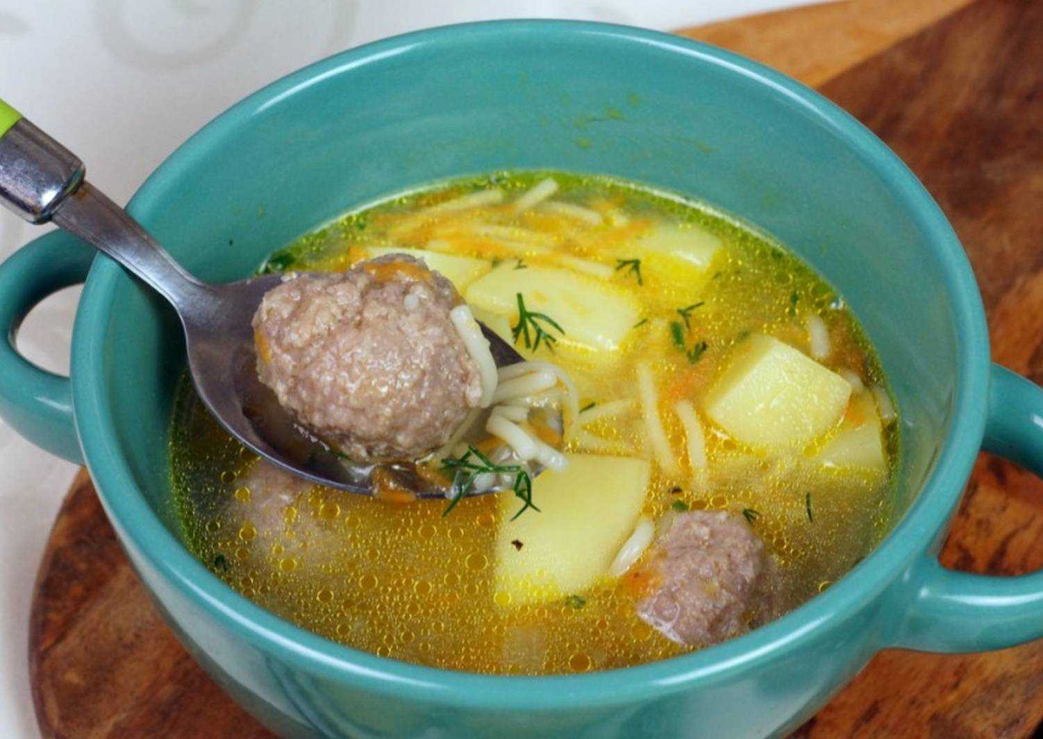 Суп с куриными фрикадельками и вермишелью рецепт с фото пошагово