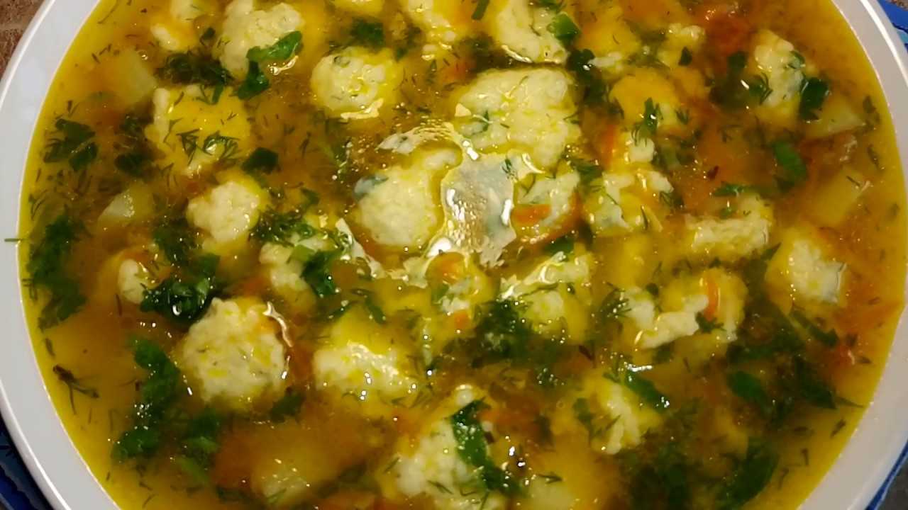 Постный суп с галушками