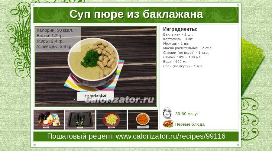 Калорийность тыквенного супа пюре с курицей