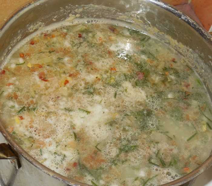 Суп с пшеном и овощами