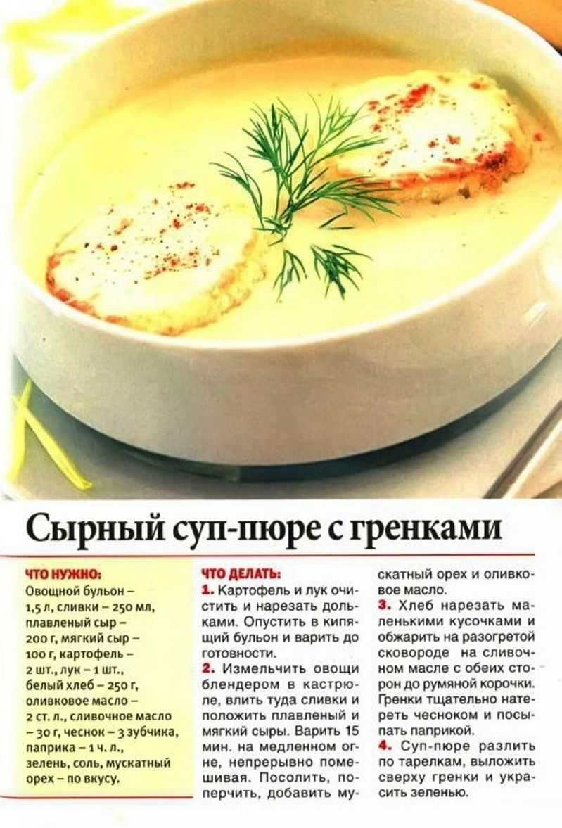 Сырный суп технологическая карта