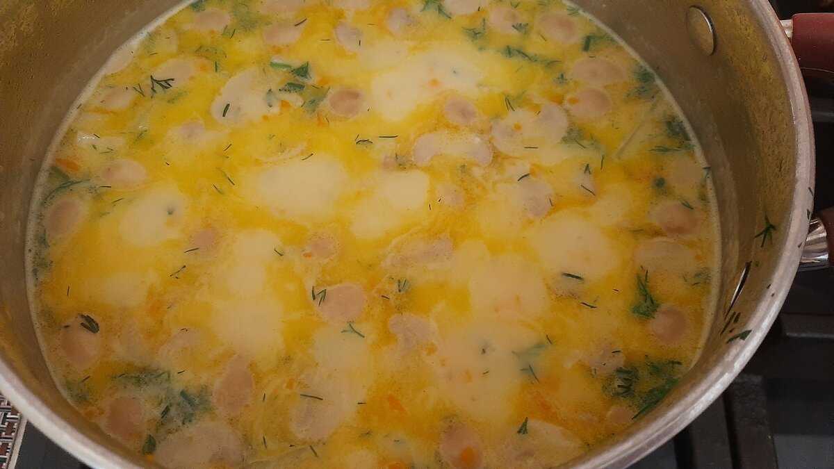 Суп-пюре с плавленым сыром и замороженными овощами