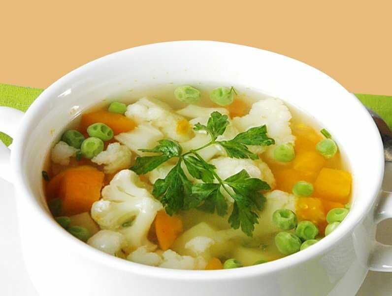 Суп с цветной капустой и картошкой на мясном бульоне рецепт с фото