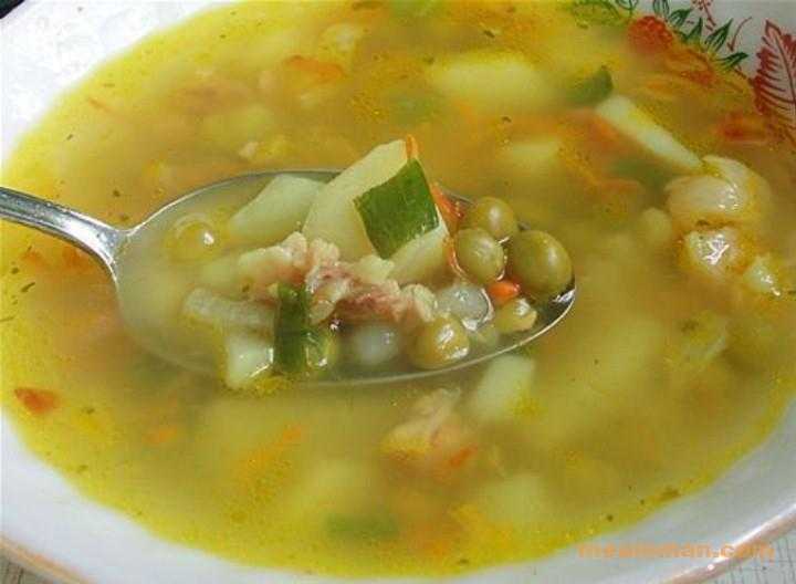 Суп из зеленого горошка консервированного с вермишелью