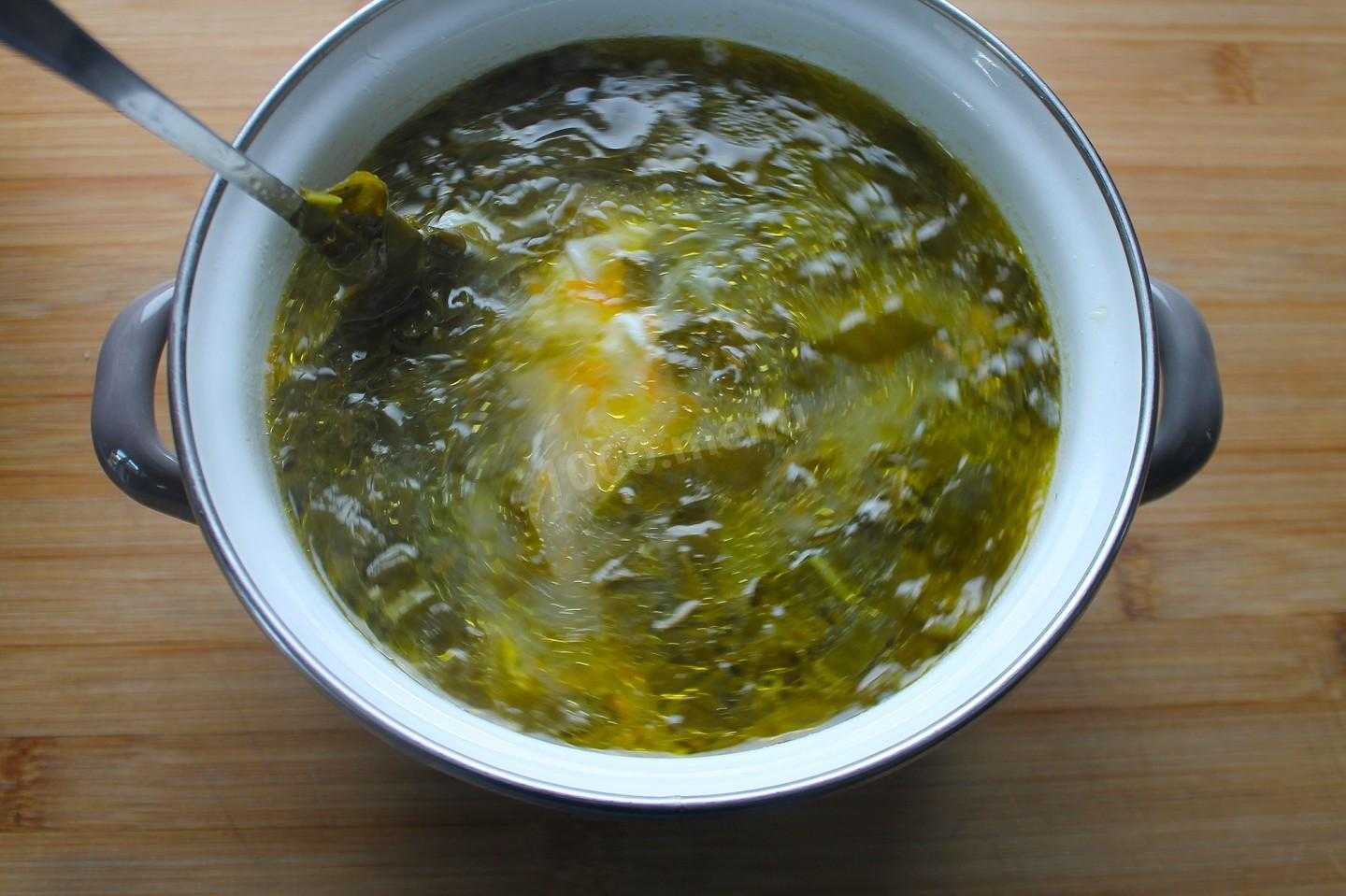 Щавелевый суп с паутинкой