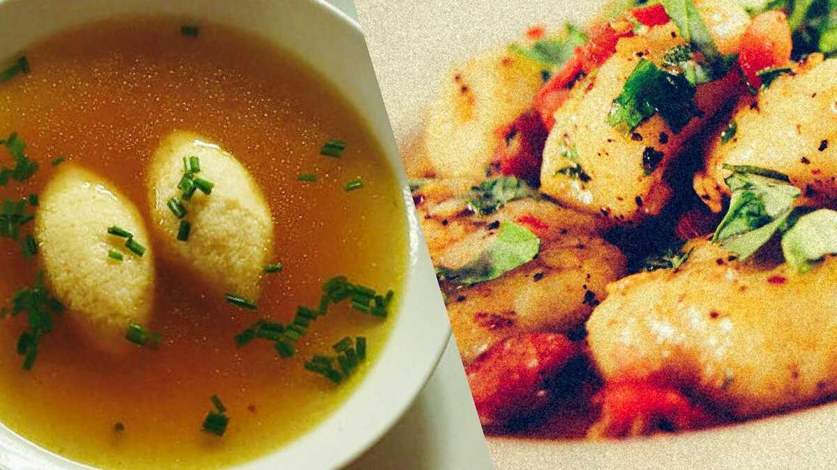 Суп с куриными крылышками и клецками