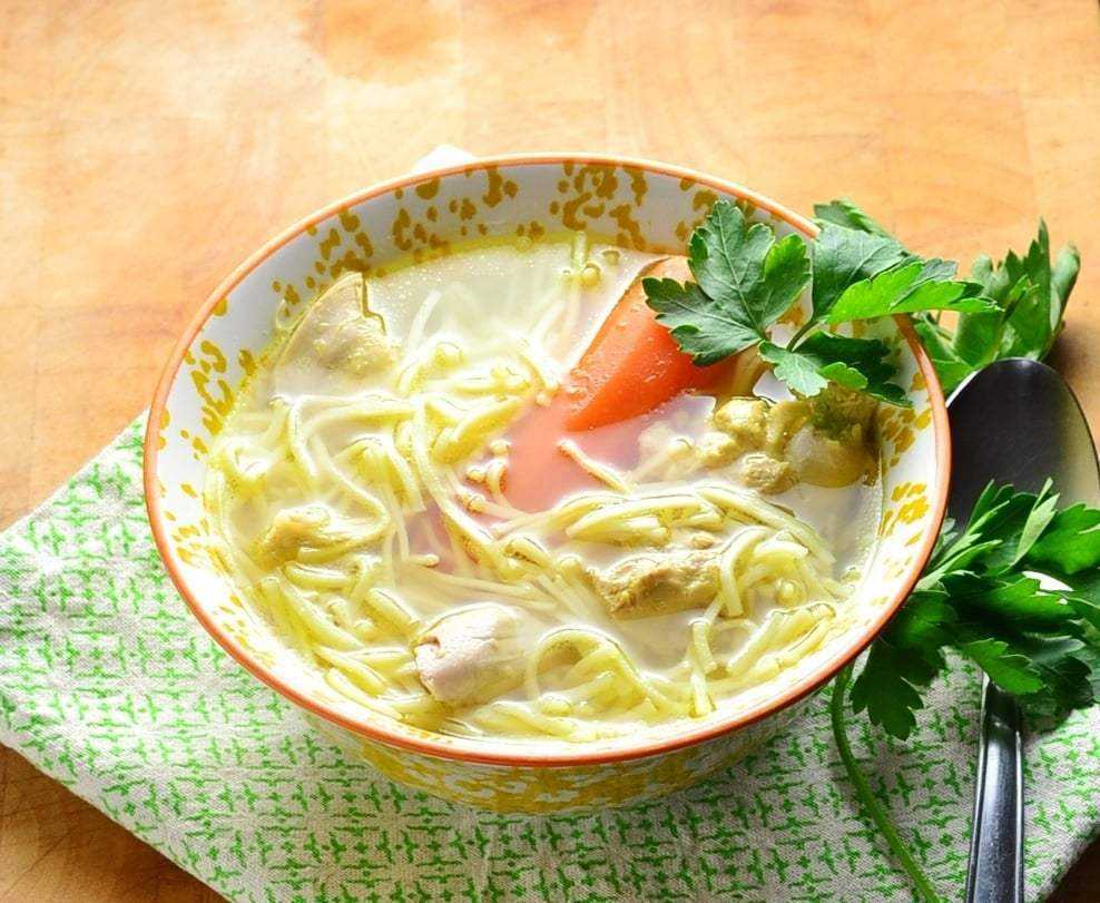 Суп куриный с вермишелью без зажарки, вкусный рецепт с фото