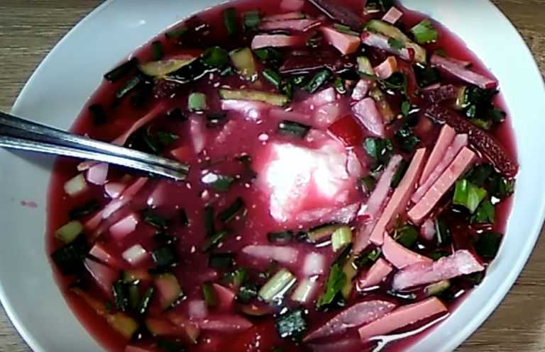 Холодный борщ из маринованной свеклы с колбасой рецепт с фото пошагово - 1000.menu