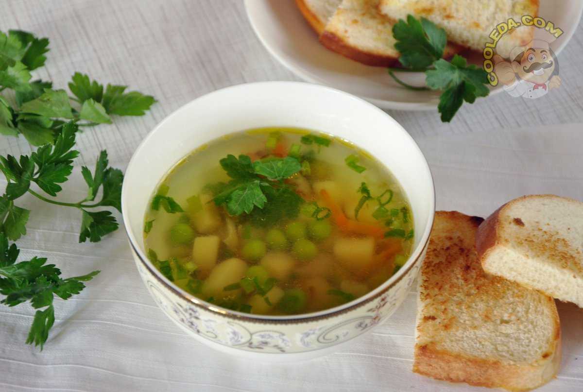 Суп из зеленого горошка консервированного с вермишелью