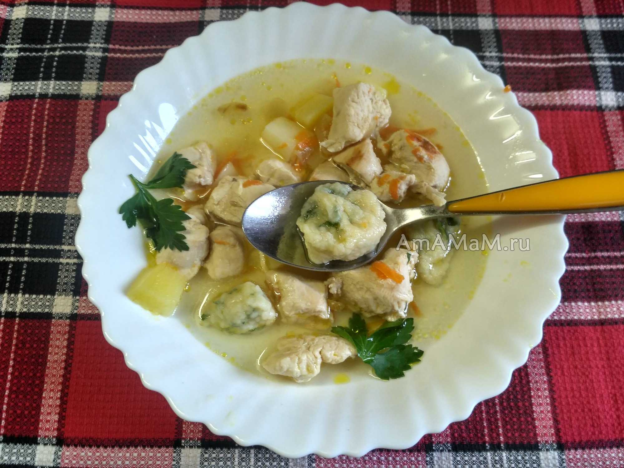Суп с чесночными галушками рецепт с фото