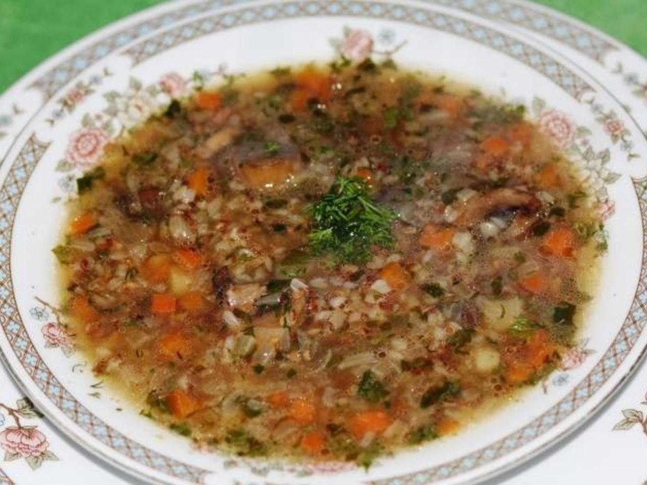 Постный суп с грибами шампиньонами